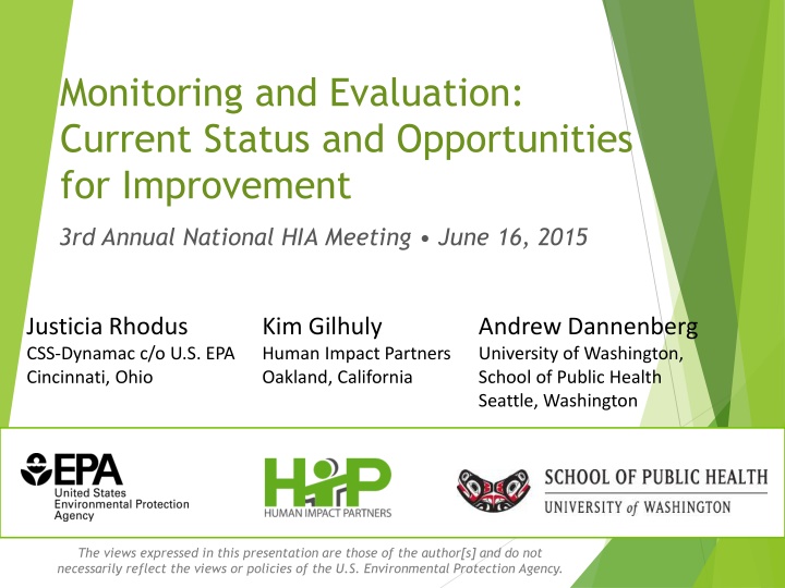 monitoring and evaluation current status n.w