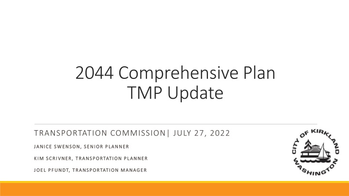 2044 Comprehensive Plan TMP Update Transportation Commission