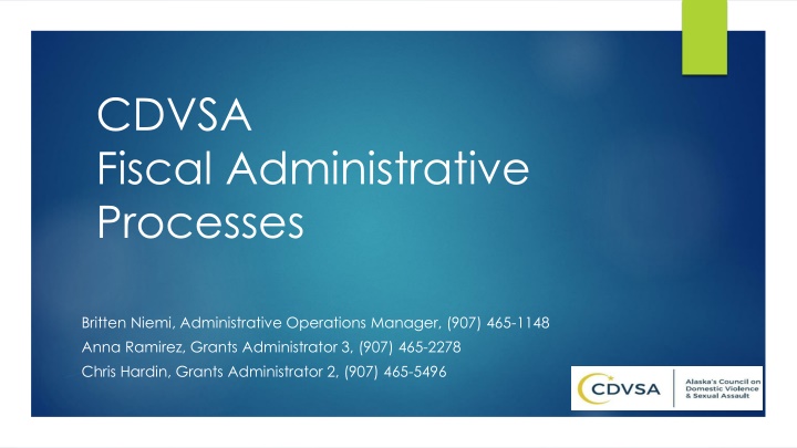 Fiscal Administrative Processes Overview