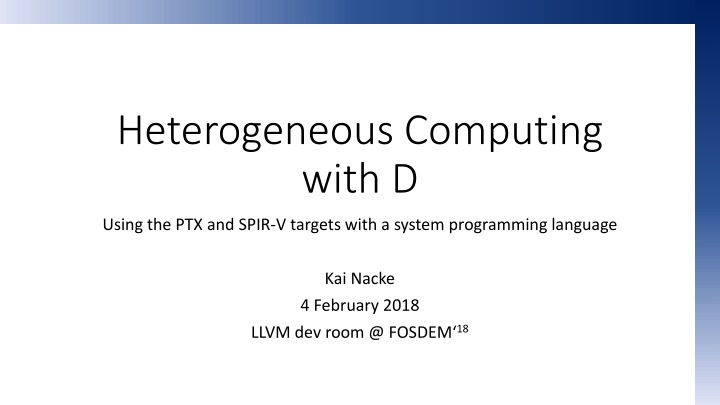 heterogeneous computing with d n.w