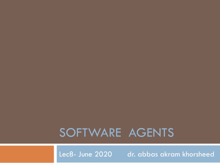 software agents n.w