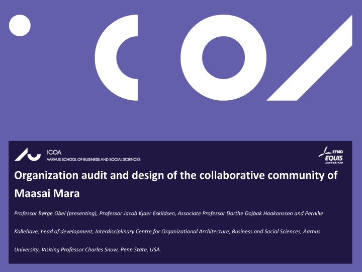 Organizational Design and Collaboration in Maasai Mara