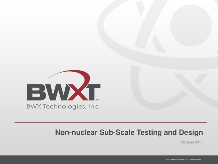 non nuclear sub scale testing and design n.w