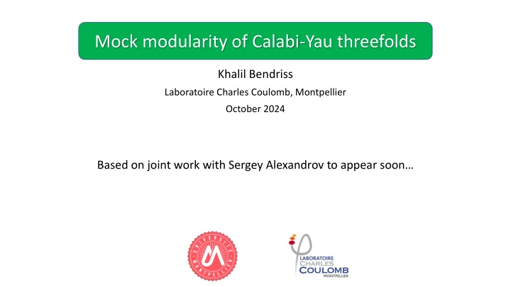 mock modularity of calabi yau threefolds n.w
