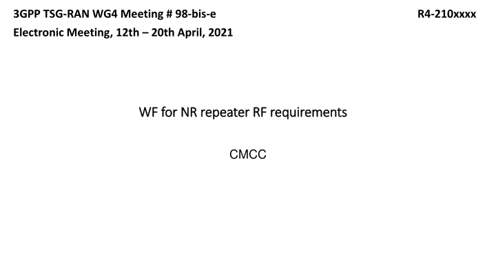 3gpp tsg ran wg4 meeting 98 bis e n.w