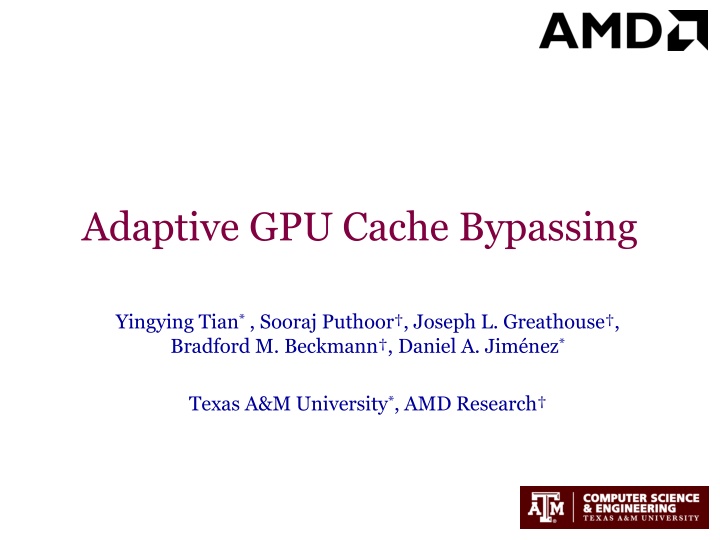 Adaptive GPU Cache Bypassing Methodology
