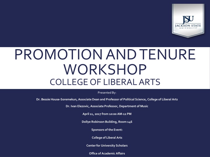 promotion and tenure workshop college of liberal n.w