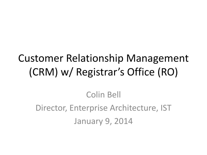 customer relationship management crm w registrar n.w