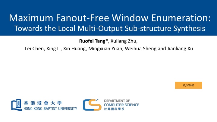 maximum fanout free window enumeration towards n.w