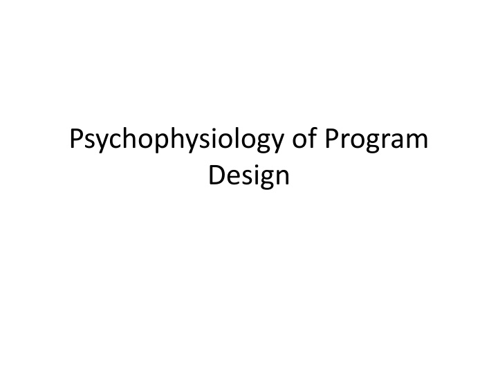 psychophysiology of program design n.w