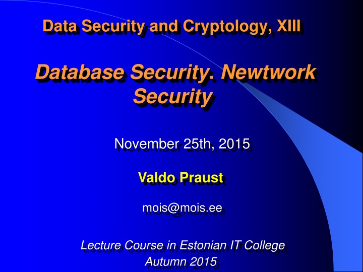 data security and cryptology xiii n.w
