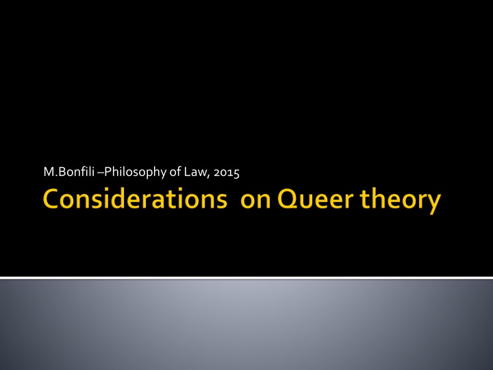 Queer Theory and Identity Deconstruction