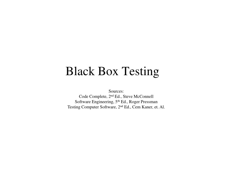 black box testing n.w