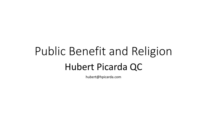 public benefit and religion hubert picarda qc n.w