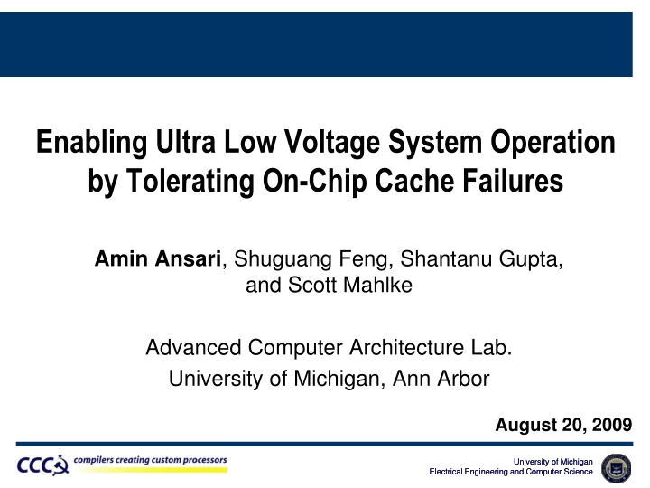 enabling ultra low voltage system operation n.w