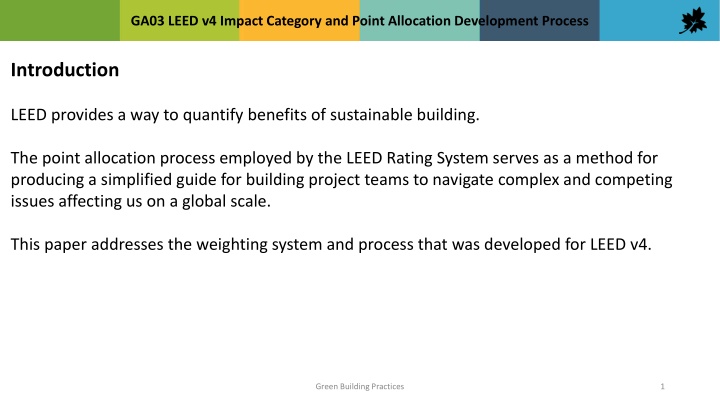 ga03 leed v4 impact category and point allocation n.w