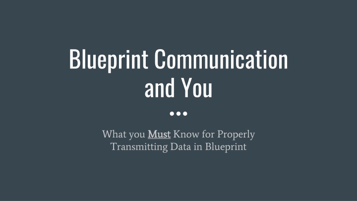 blueprint communication and you n.w