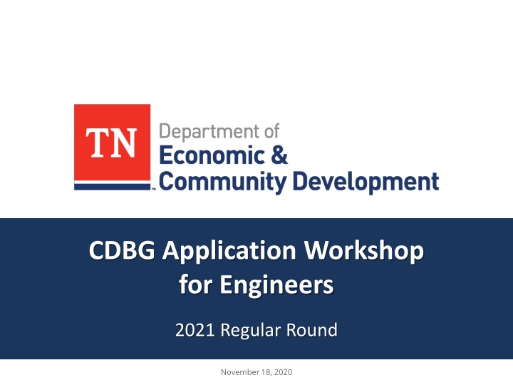 CDBG Application Workshop for Engineers 2021