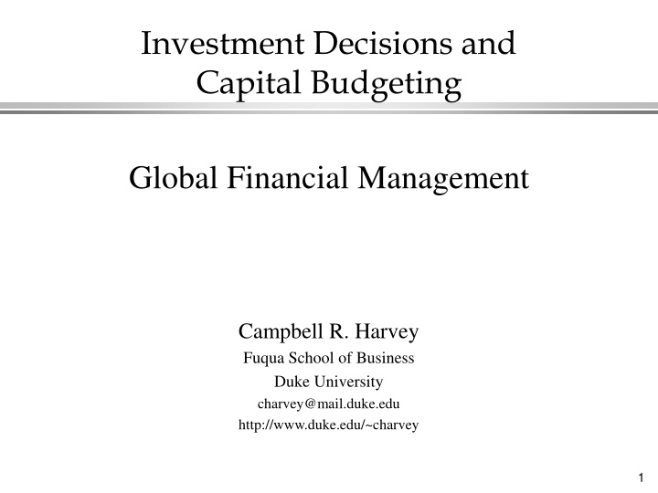 Investment Decisions and Capital Budgeting Overview