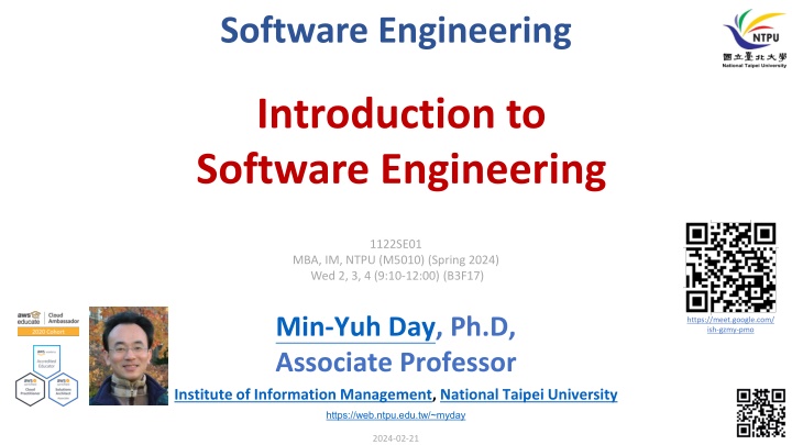 Introduction to Software Engineering Course at National Taipei University