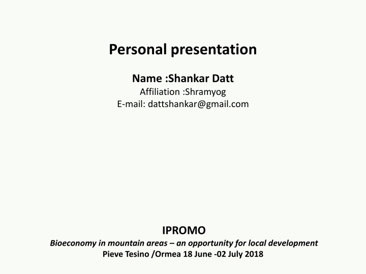 personal presentation n.w