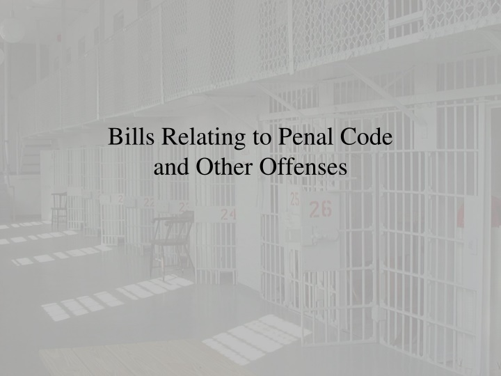 bills relating to penal code and other offenses n.w
