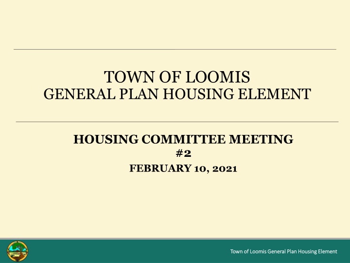 town of loomis general plan housing element n.w