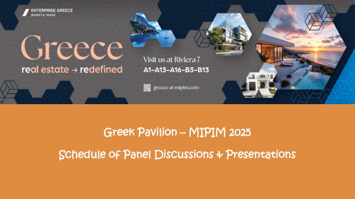 Greek Pavilion Schedule of Panel Discussions & Presentations