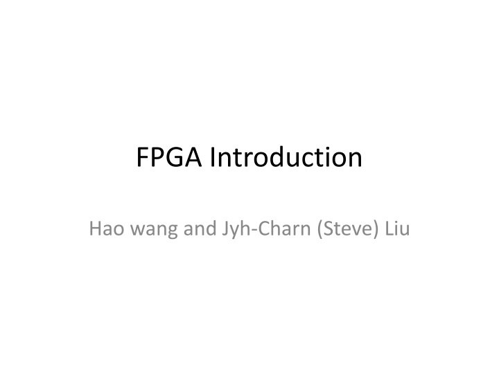 fpga introduction n.w