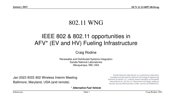 Opportunities in AFV Fueling Infrastructure