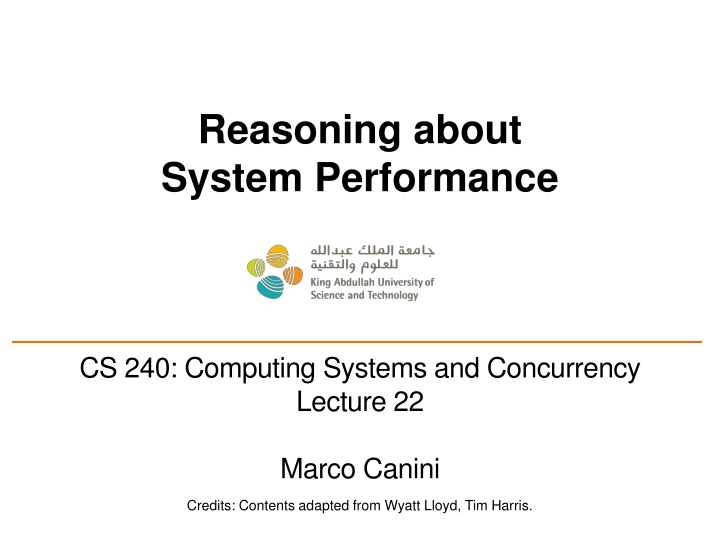 Reasoning About System Performance