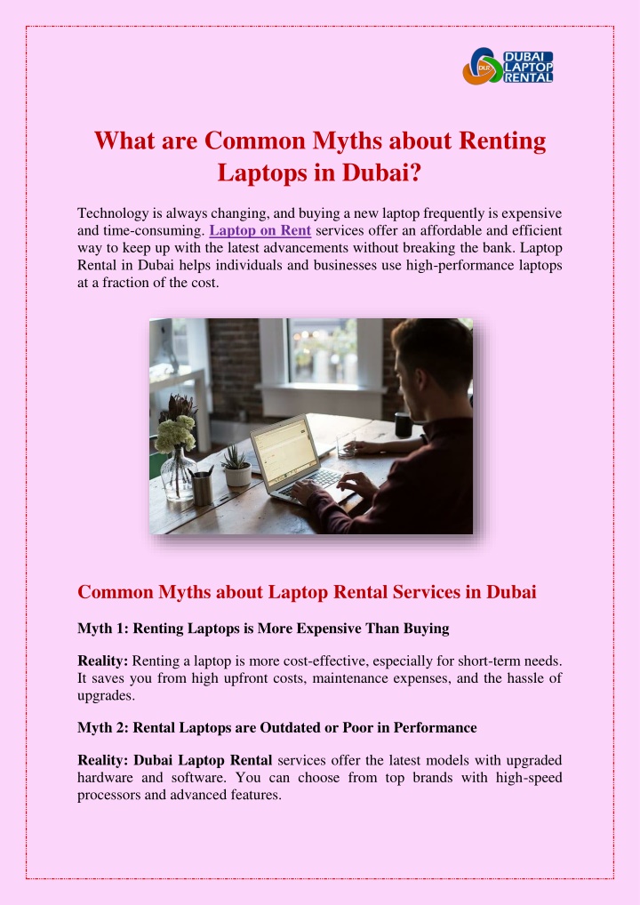 what are common myths about renting laptops n.w