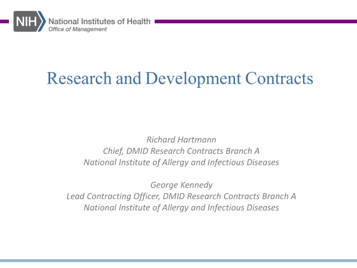Research and Development Contracts