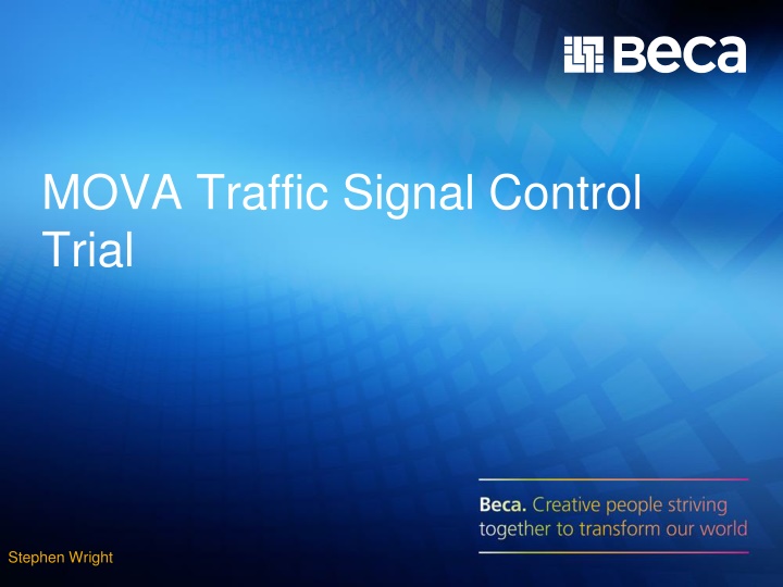 MOVA Traffic Signal Control Trial Overview