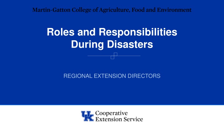 roles and responsibilities during disasters n.w