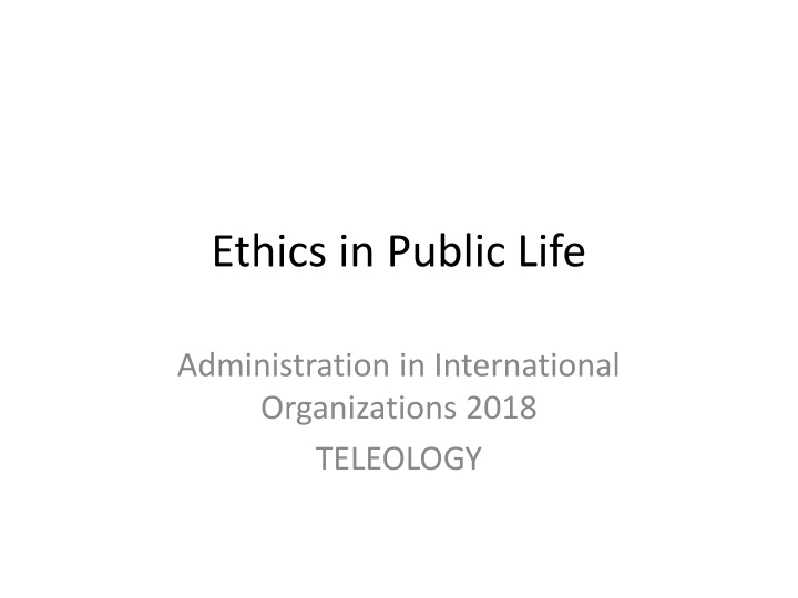 ethics in public life n.w
