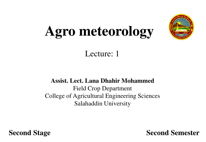 agro meteorology n.w