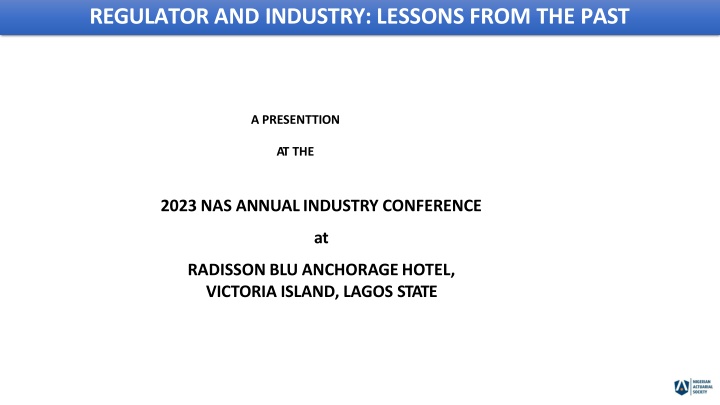 regulator and industry lessons from the past n.w
