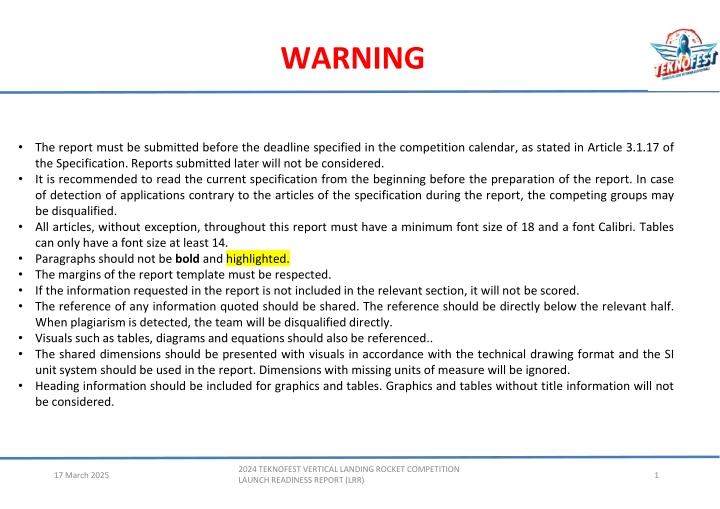 warning n.w
