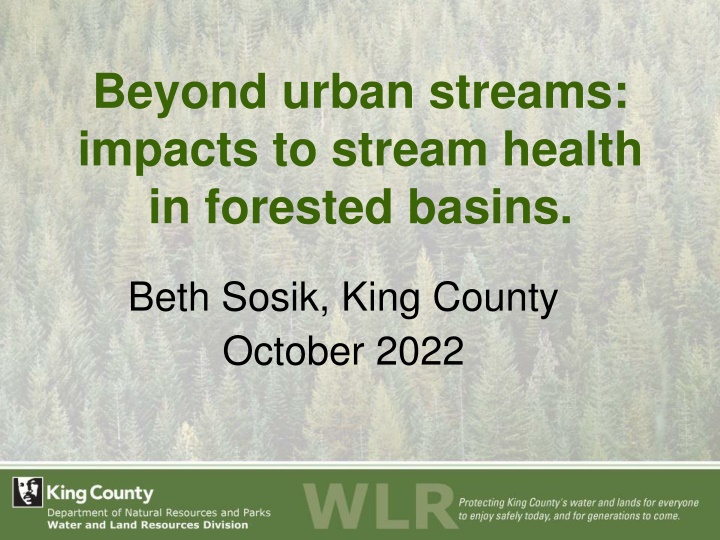 beyond urban streams impacts to stream health n.w