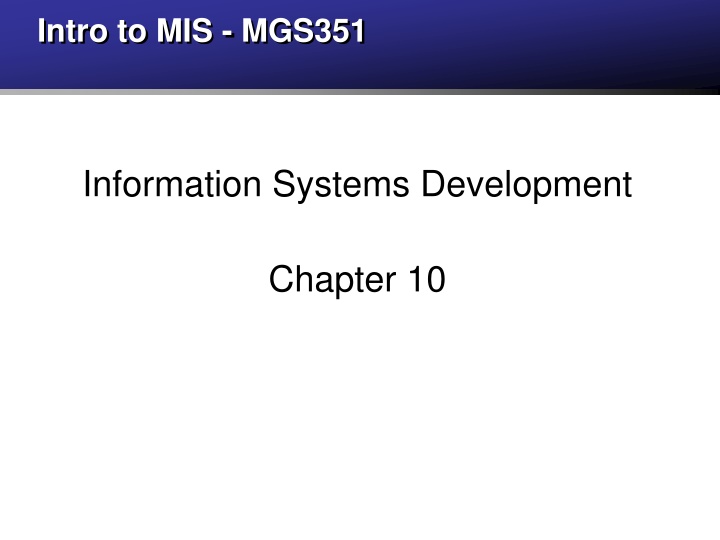 intro to mis mgs351 n.w