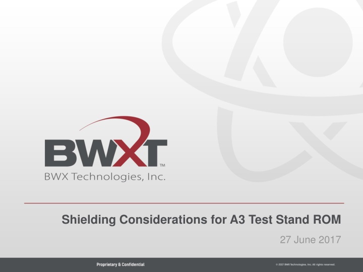 shielding considerations for a3 test stand rom n.w