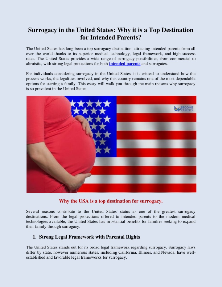 surrogacy in the united states n.w