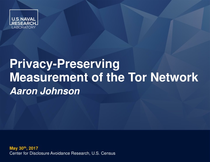 privacy preserving measurement of the tor network n.w