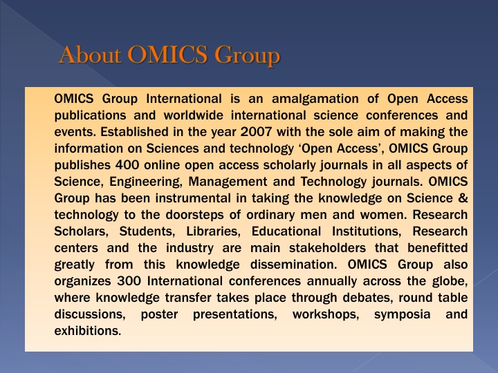 about omics group n.w