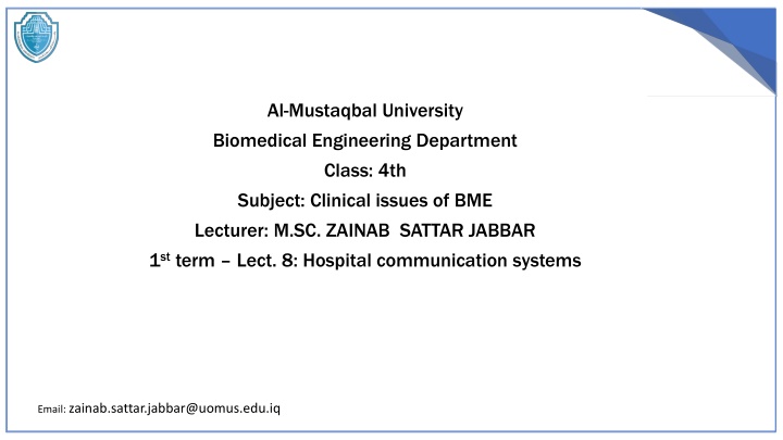al mustaqbal university biomedical engineering n.w