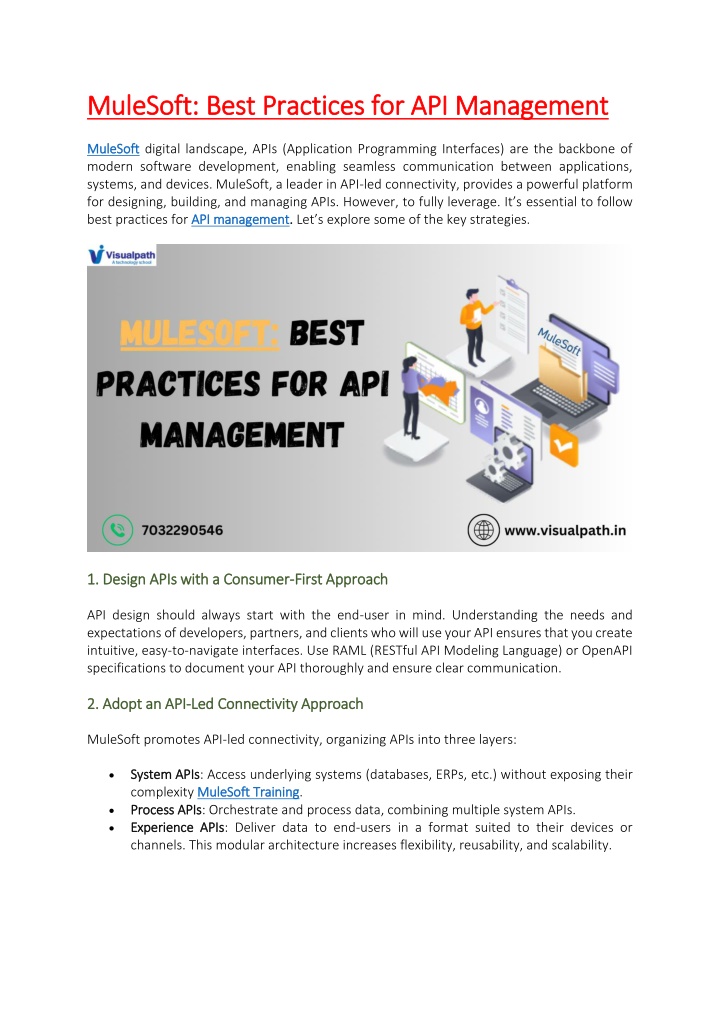 mulesoft best practices for api management n.w