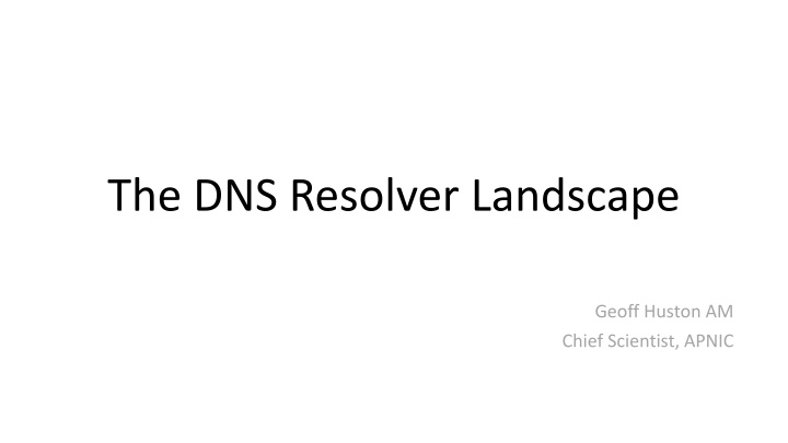 the dns resolver landscape n.w