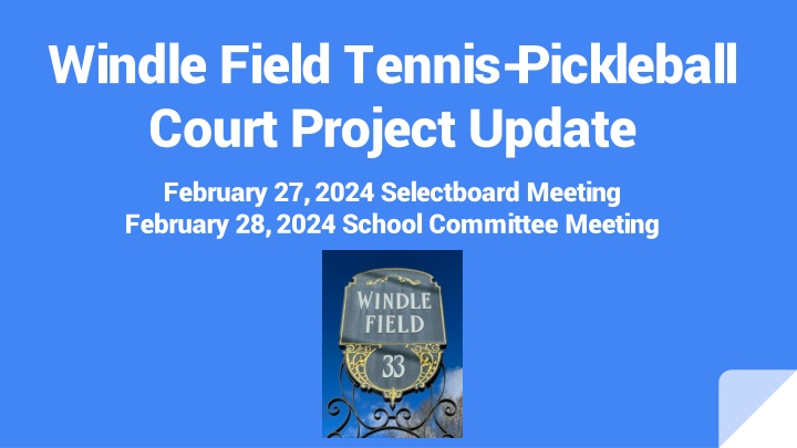 windle field tennis pickleball court project n.w