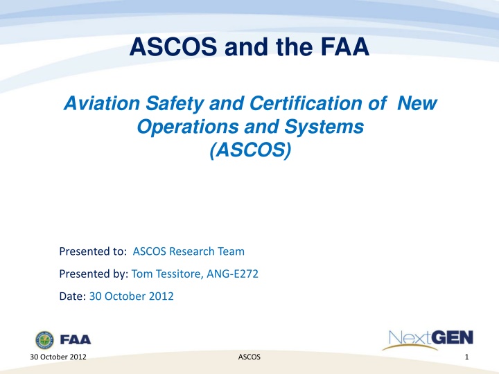 ascos and the faa n.w